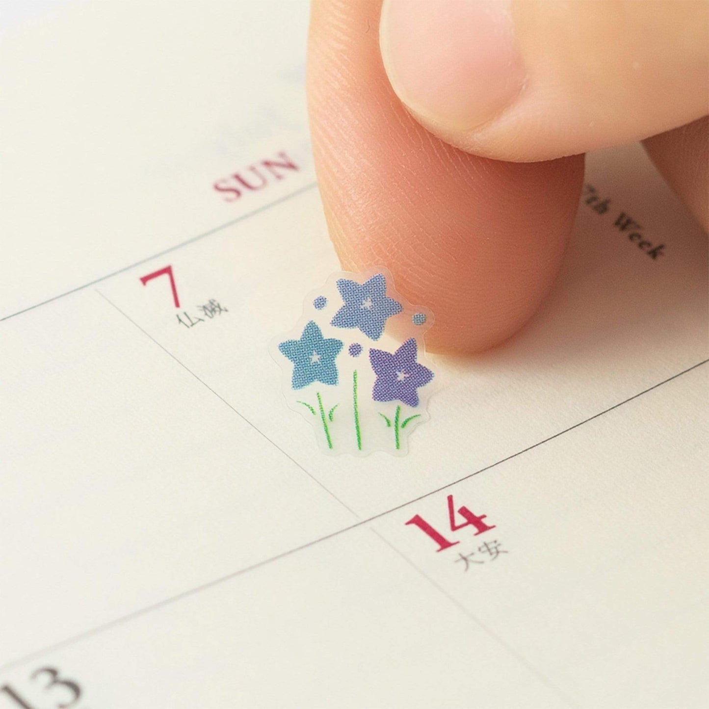 Midori Seal Collection Planner Stickers Removable | 2391 Flowers