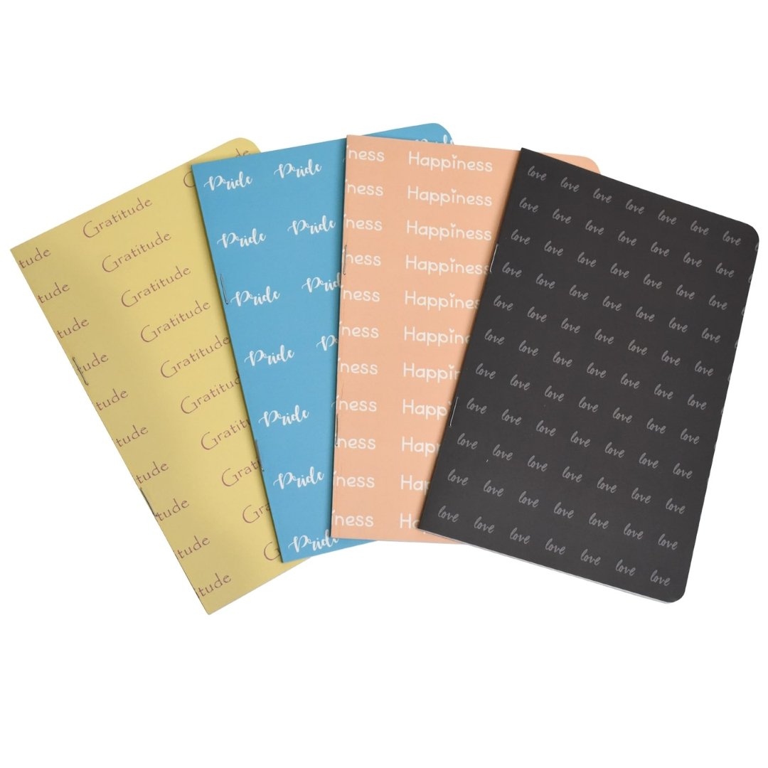 Papboo Set Of 4 Unruled Notebooks