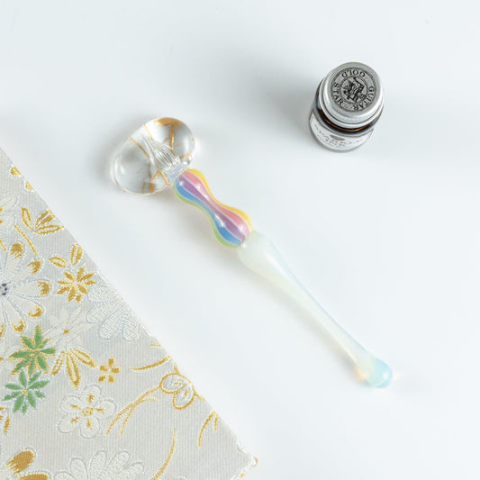 Dreamy Rainbow Balloon Glass Dip Pen | White