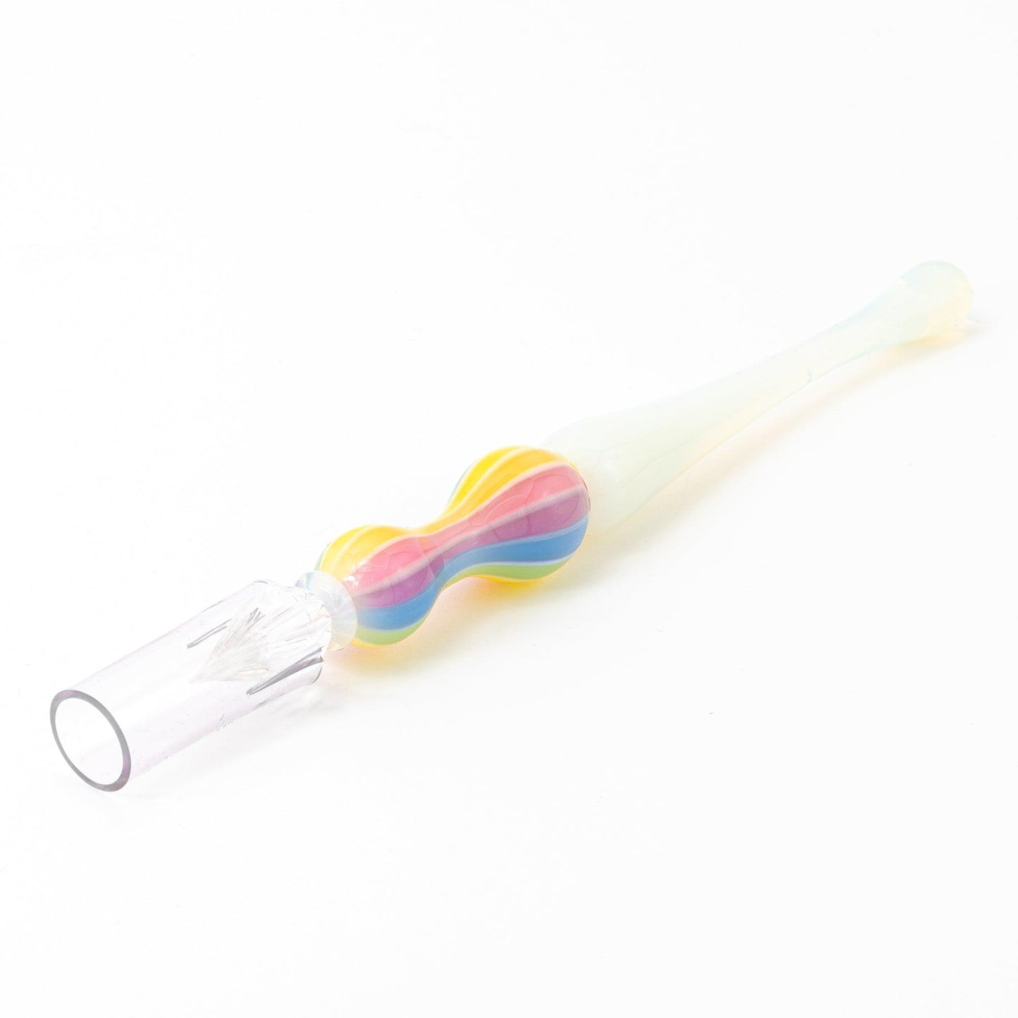 Dreamy Rainbow Balloon Glass Dip Pen | White