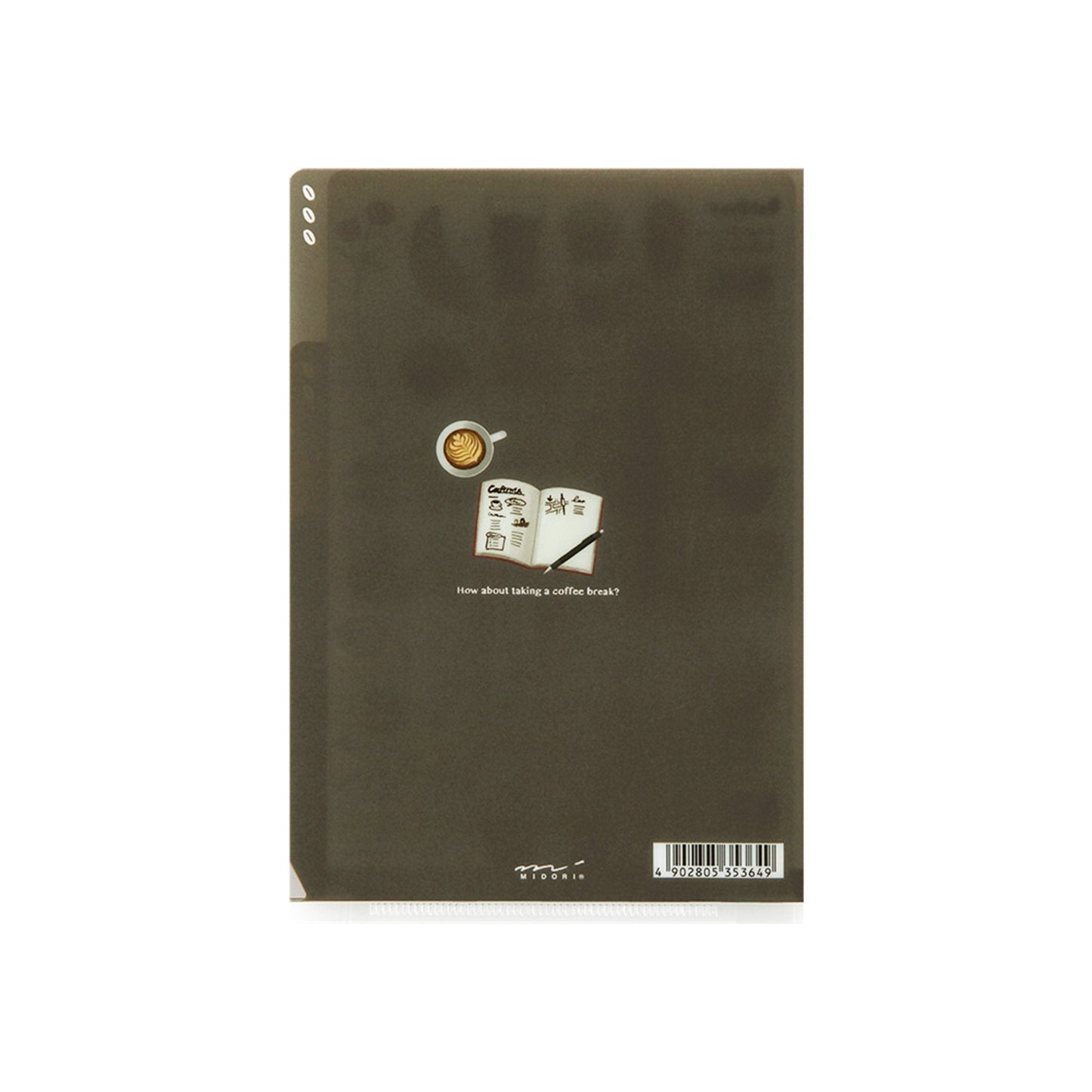 Midori MD A4 3 Pocket Clear Folder | Coffee