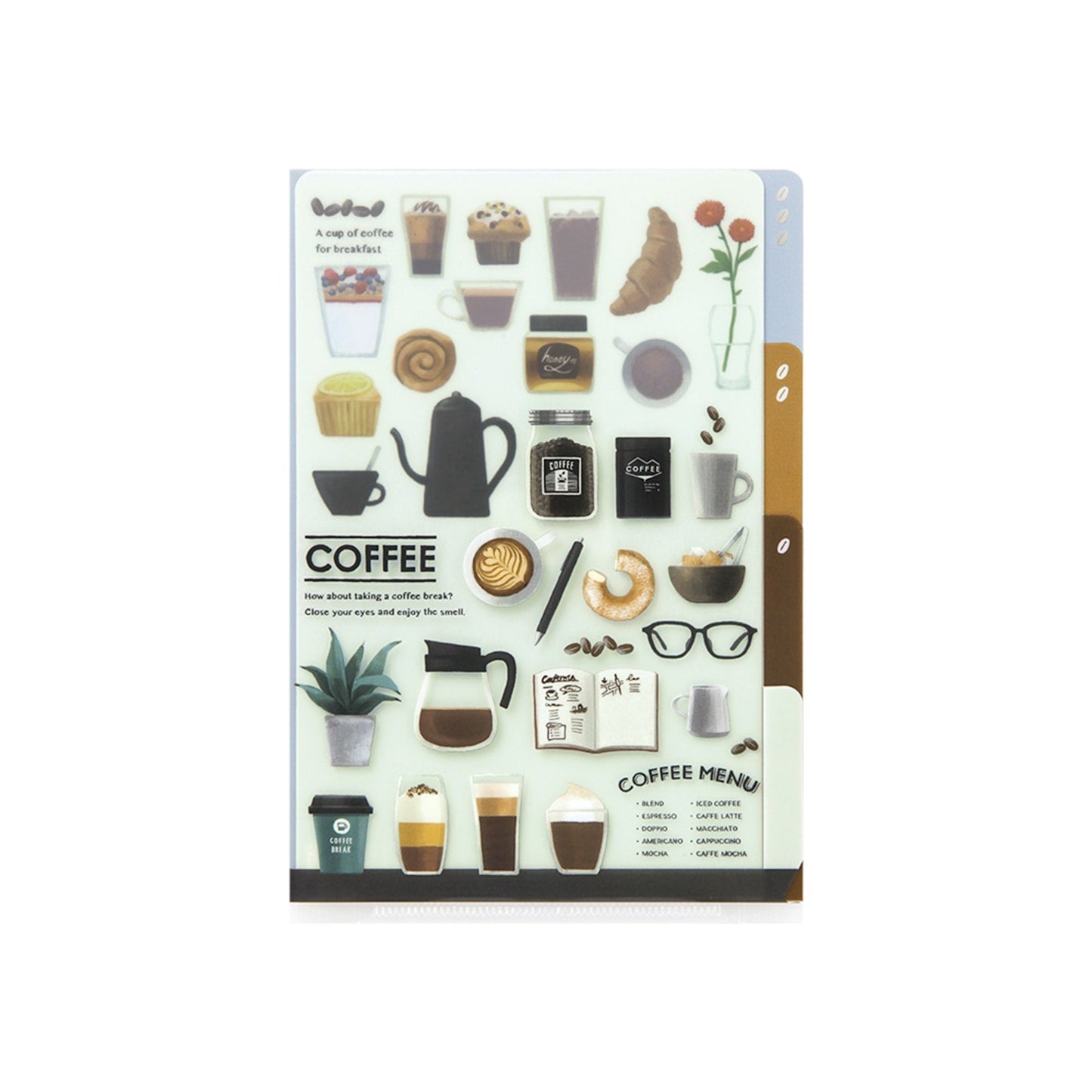Midori MD A4 3 Pocket Clear Folder | Coffee