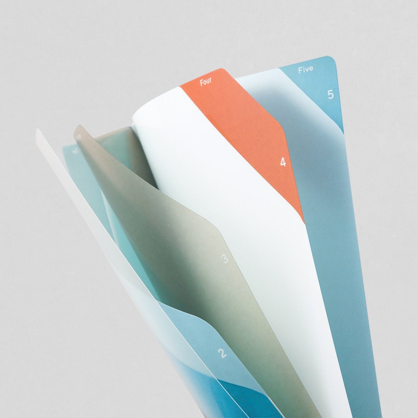 Midori MD A4 5 Pocket Clear Folder | Teal Diagonal Stripe