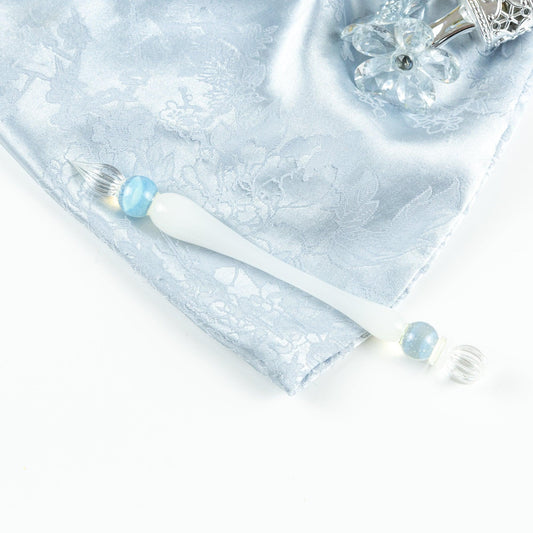King's Scepter White Glass Dip Pen