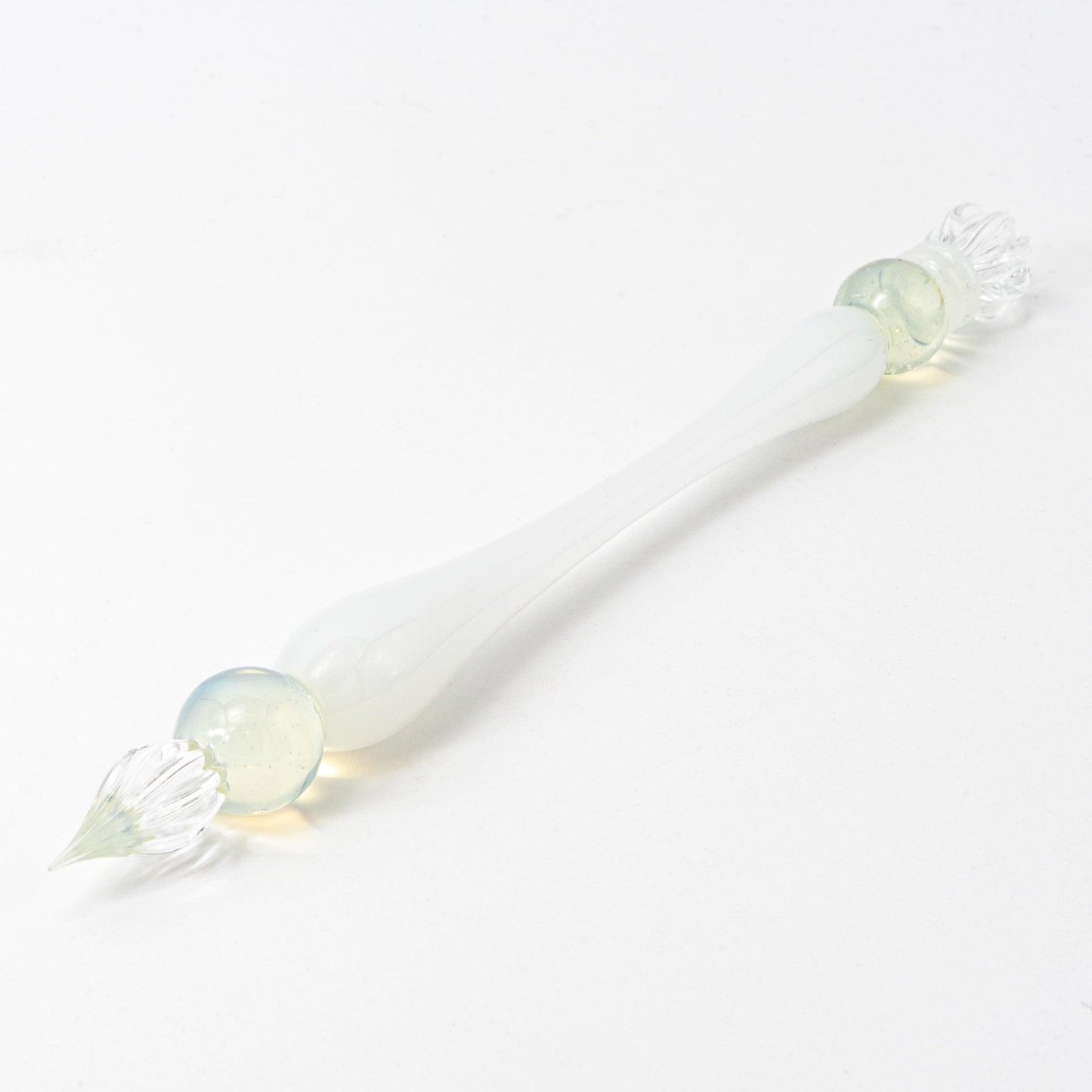 King's Scepter White Glass Dip Pen