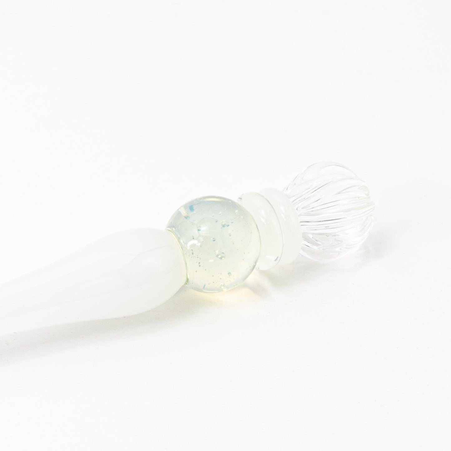 King's Scepter White Glass Dip Pen