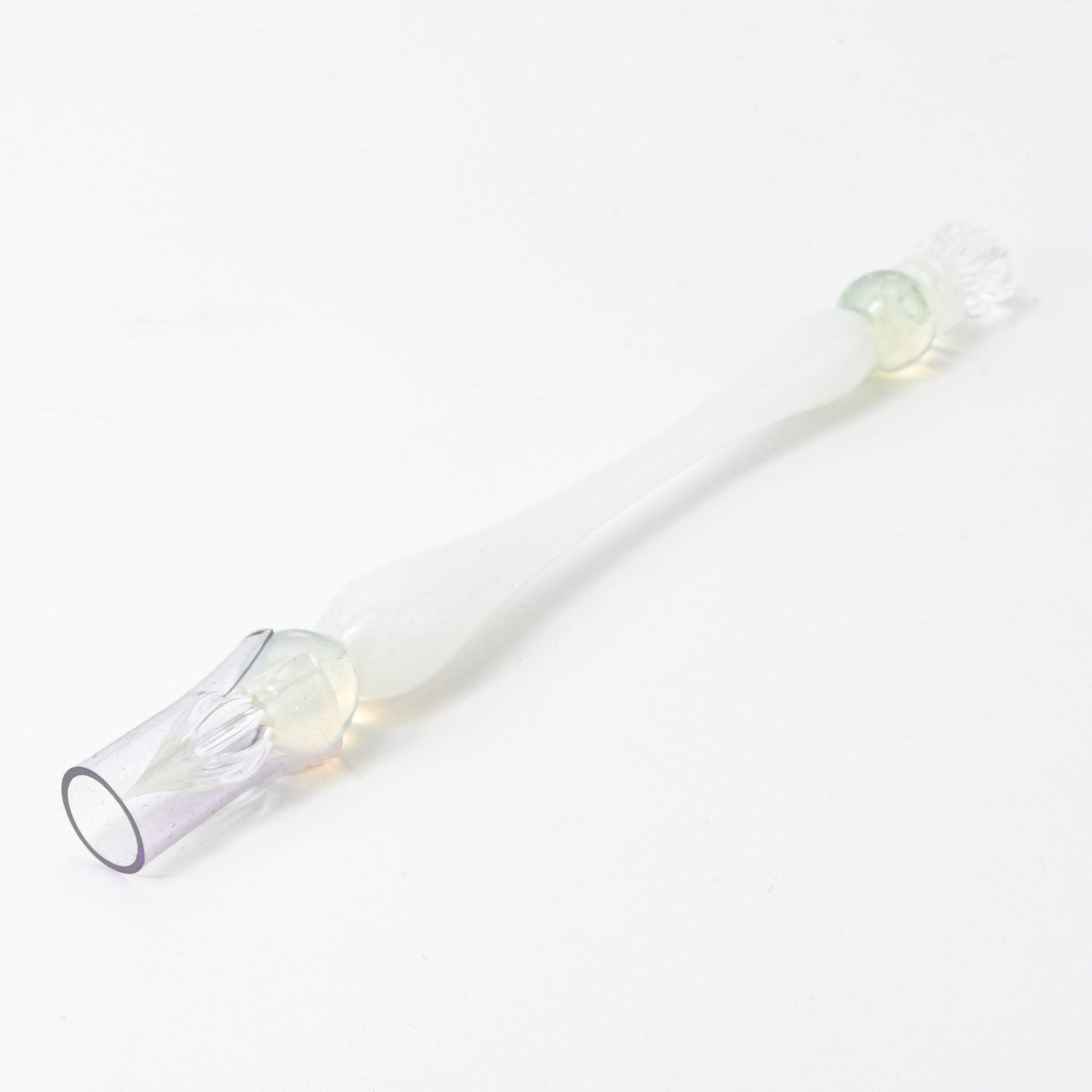 King's Scepter White Glass Dip Pen