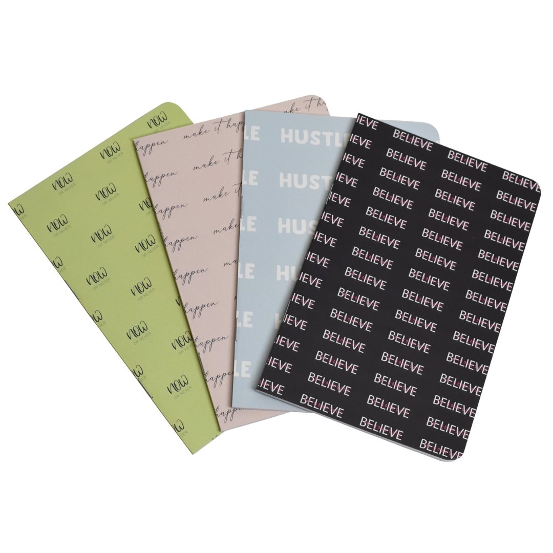 Papboo Set Of 4 Unruled Notebooks