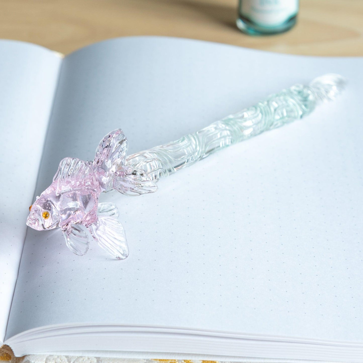 Pink Goldfish Glass Dip Pen