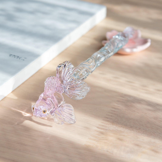 Pink Goldfish Glass Dip Pen