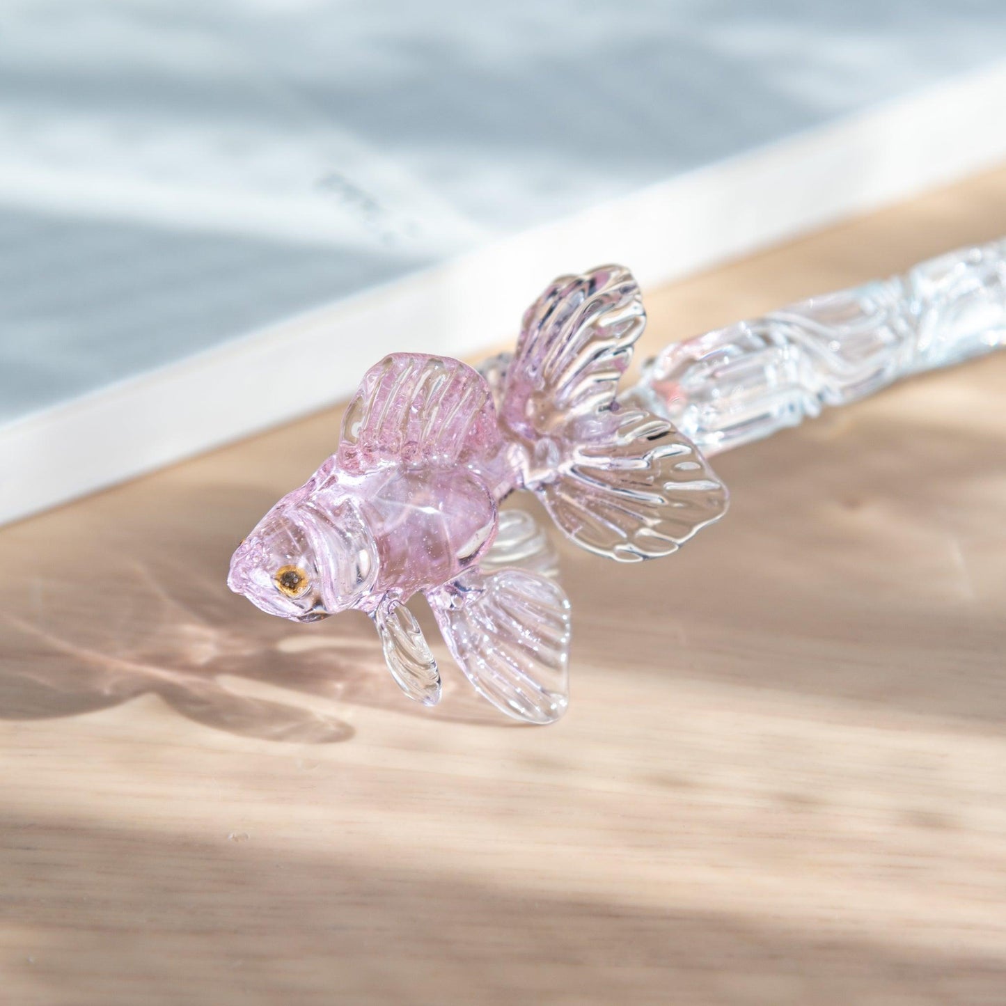 Pink Goldfish Glass Dip Pen