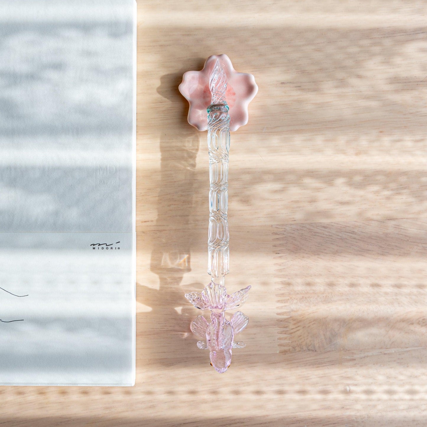 Pink Goldfish Glass Dip Pen