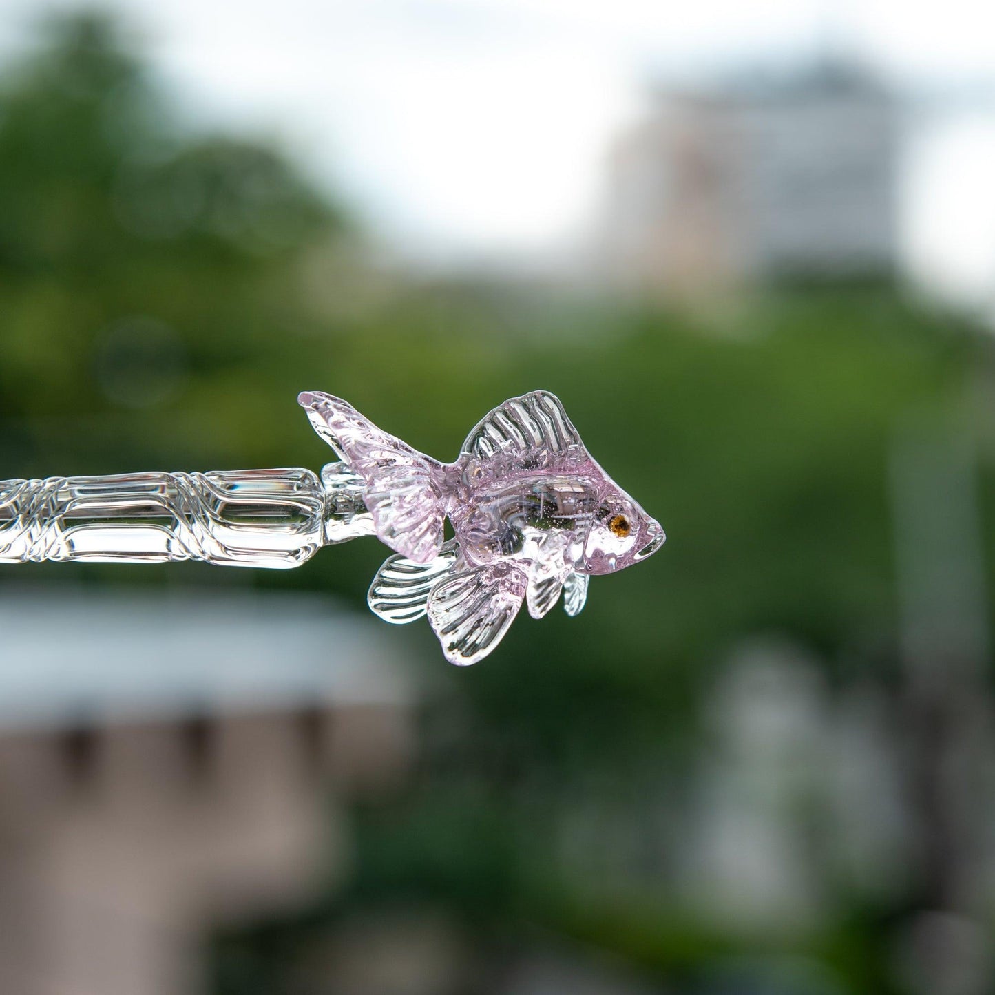 Pink Goldfish Glass Dip Pen