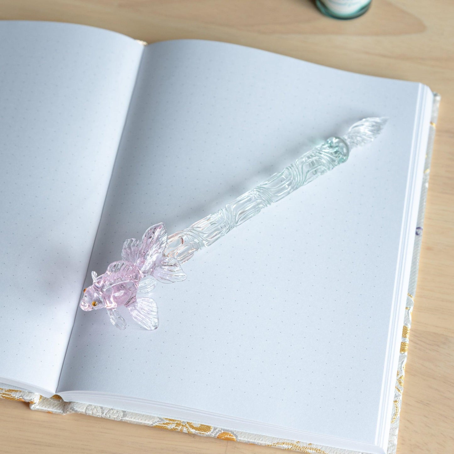 Pink Goldfish Glass Dip Pen
