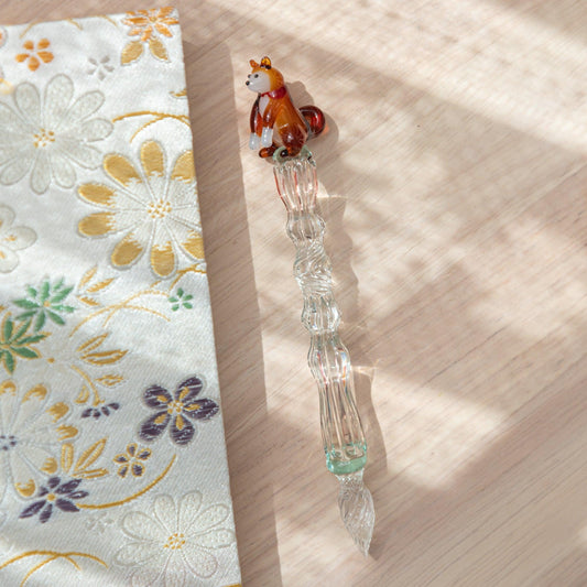 Shiba Inu Glass Dip Pen