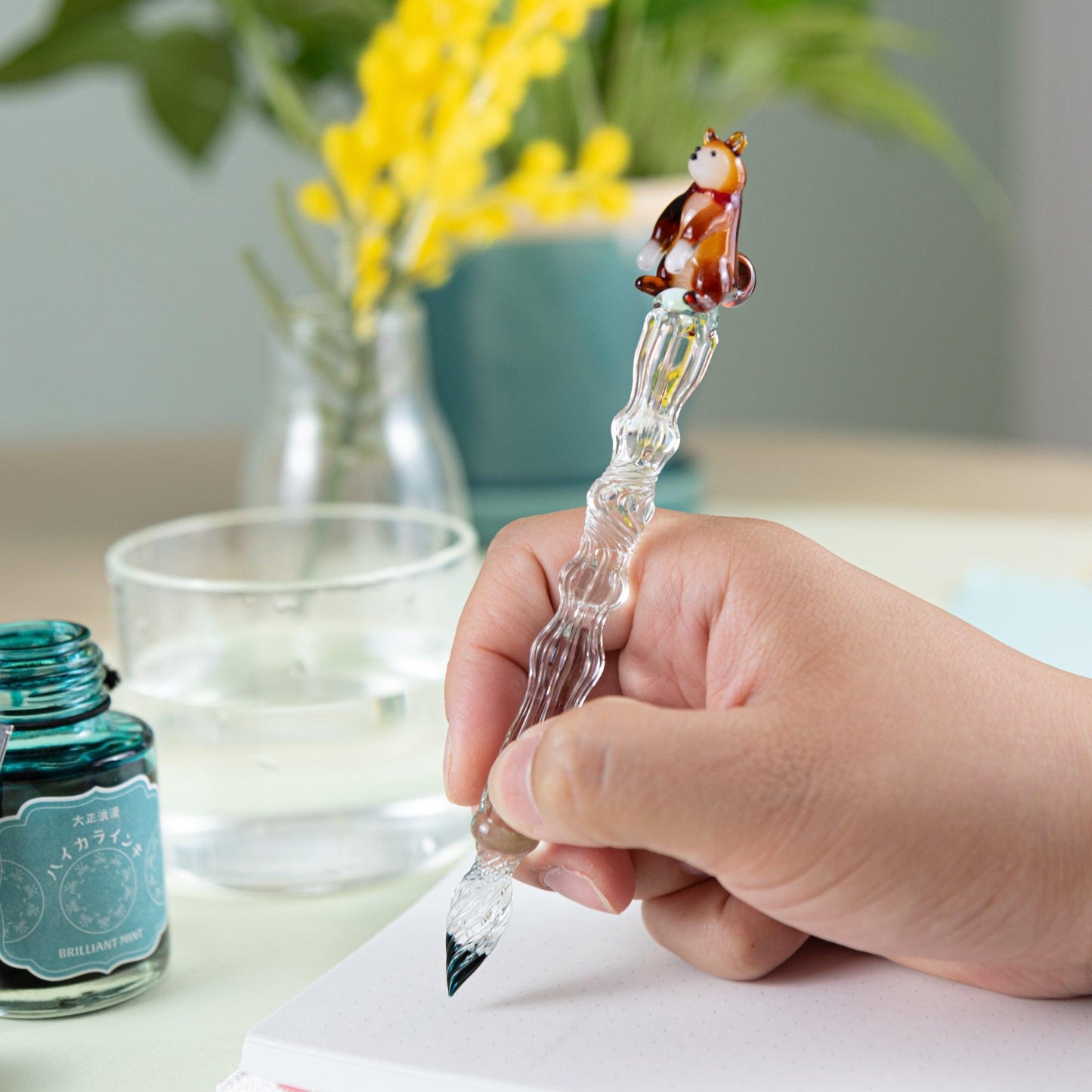 Shiba Inu Glass Dip Pen