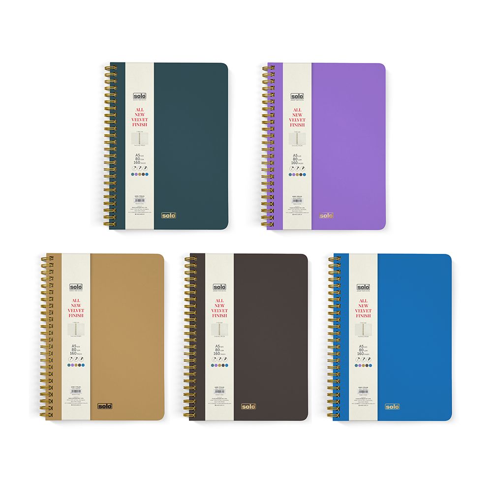 Solo Velvet Finish Notebook (Unruled)-A5