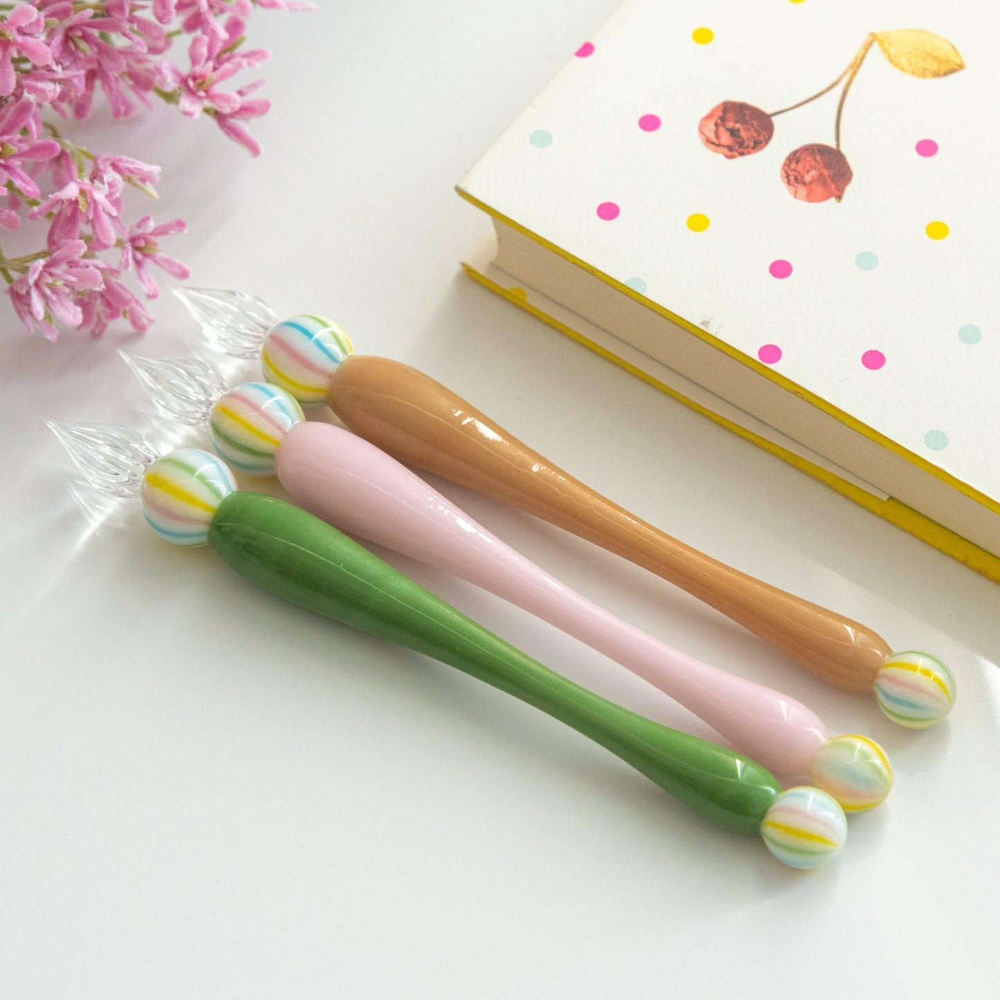 Wagashi Sakura Mochi Glass Dip Pen