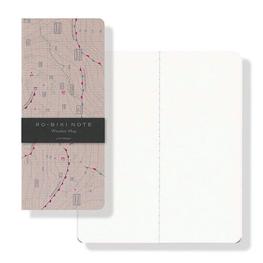 Yamamoto Ro-Biki Notebook 3.6 x 8.3 Blank Basic Chiffon Paper | Weather Map