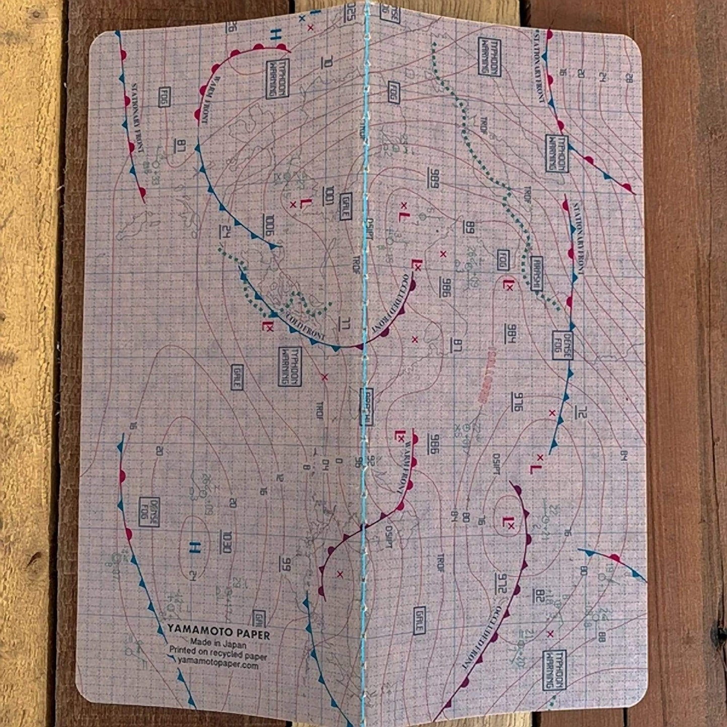 Yamamoto Ro-Biki Notebook 3.6 x 8.3 Blank Basic Chiffon Paper | Weather Map