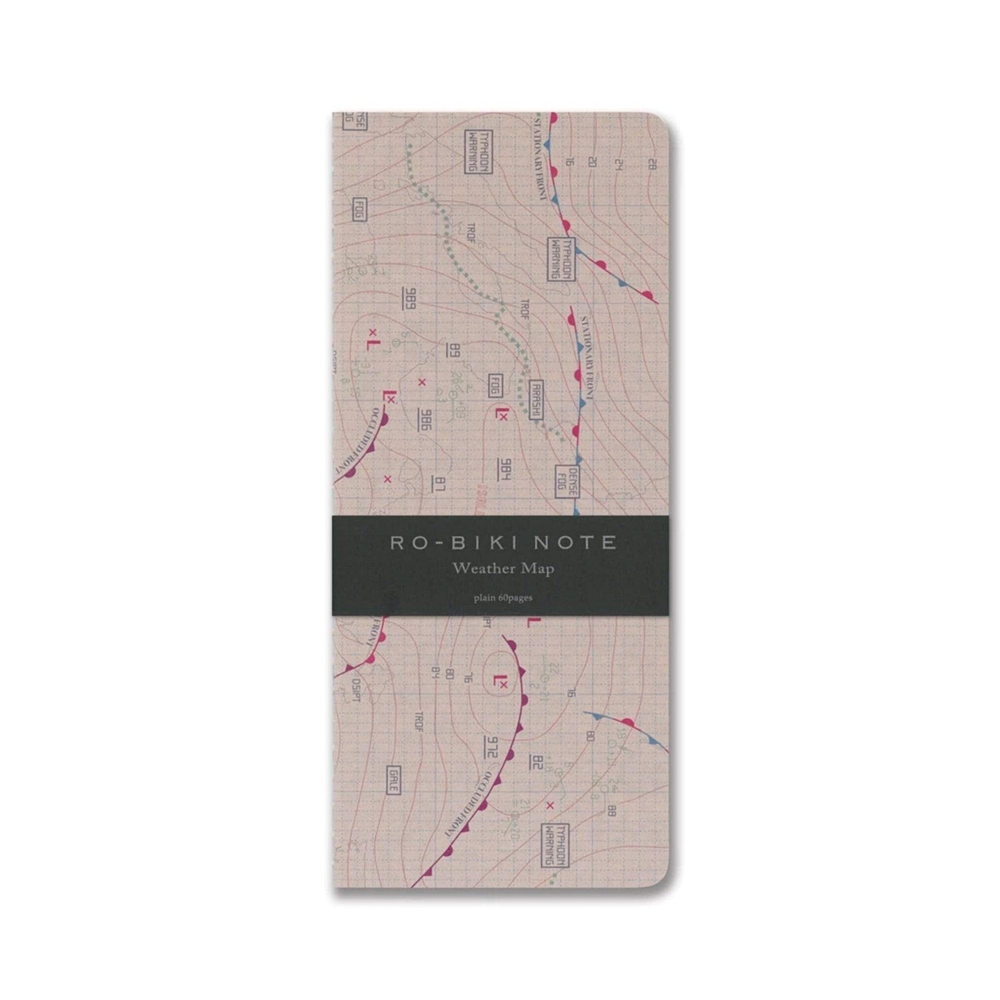 Yamamoto Ro-Biki Notebook 3.6 x 8.3 Blank Basic Chiffon Paper | Weather Map