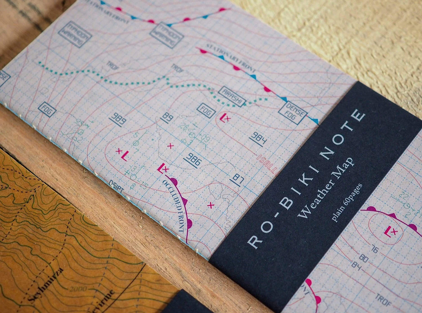 Yamamoto Ro-Biki Notebook 3.6 x 8.3 Blank Basic Chiffon Paper | Weather Map
